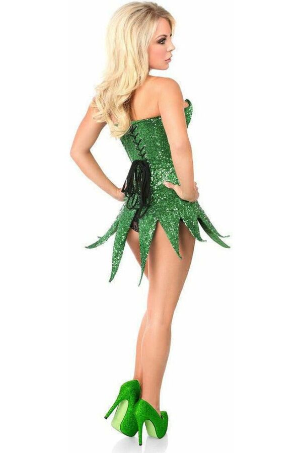 Top Drawer Green Sequin Steel Boned Corset Dress - Daisy Corsets