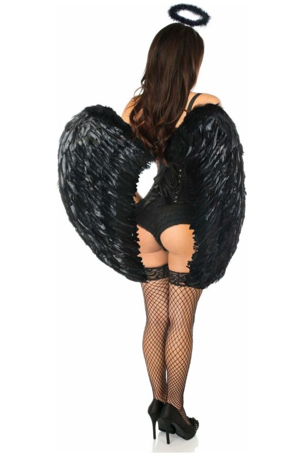 Top Drawer 4 PC Sequin Black Angel Corset Costume - Daisy Corsets